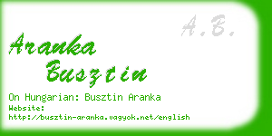 aranka busztin business card